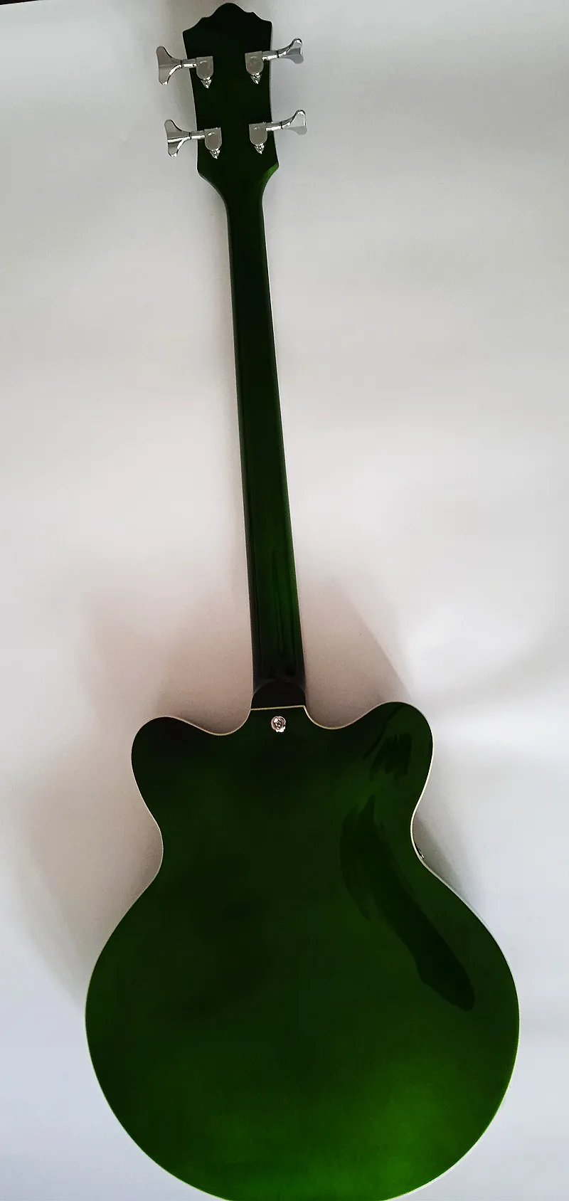 Left-Handed 4-string Bass Electric Guitar  Clear Green gloss Semi-hollow 2V1T 3 Way 775mmhigh quality