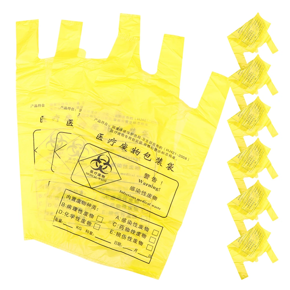 

100 Pcs Medical Waste Bags Trash Liners Thickened Design LeakProof Hospital Clinic Garbage Bags Disposable Containers