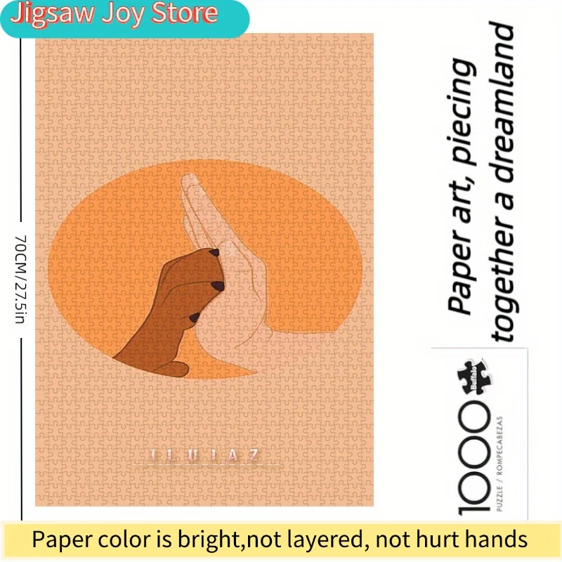 Rompecabezas de Papel, Rompecabezas DIY, Mano de la Amistad, Humano y Animal, Adecuado para Rompecabezas de Tiempo, Rompecabezas Interactivo para Parejas, Regalo para Amigos