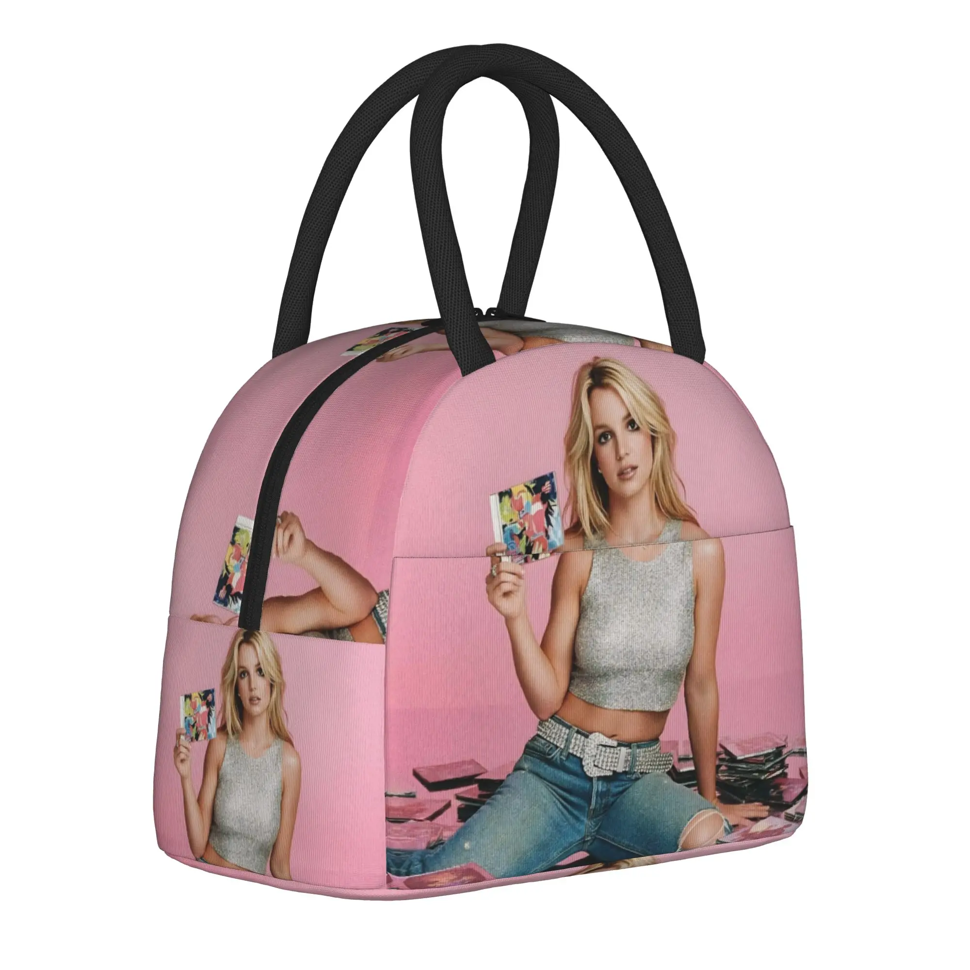 Bolsa térmica para el almuerzo de la cantante Britney Spears, bolsa térmica para viaje, bolsa portátil para comida, caja térmica para comida para hombres y mujeres