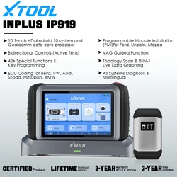 XTOOL INPLUS IP919 Automotive Scanner CAN FD&DOIP&FCA Smart Key Programmer All System Diagnosis Bi-Directional Control 42+Resets