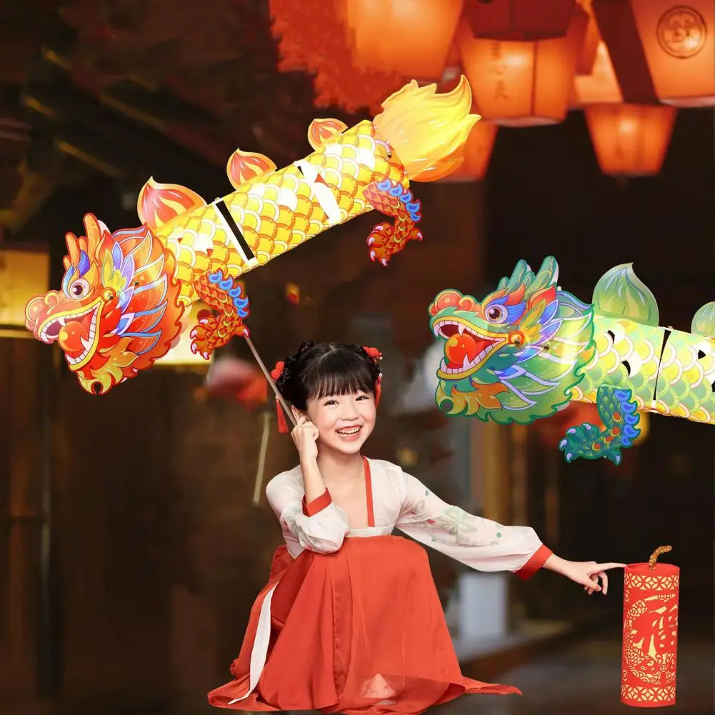 Diy Lantern Kit Colorful Chinese Dragon Lanterns for Spring Festival Diy New Year Decorations Handmade by Children Holiday