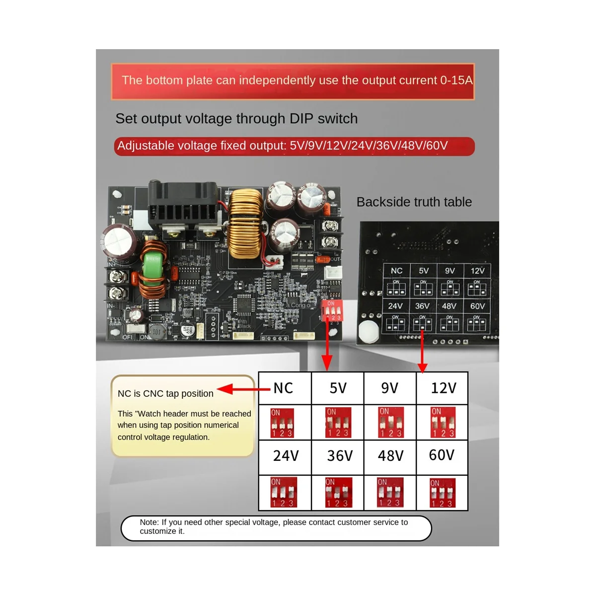 XY6015L 0-60V 15A 900W DC DC Converter CC CV Power Module Adjustable Regulated Laboratory Power Supply