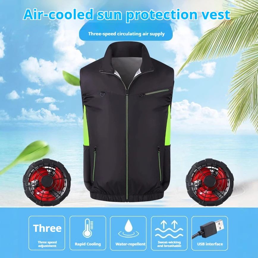 

USB Rechargeable Cooling Vest for Men Women Lightweight Air Conditioned Jacket Summer Daily Wear Commute Shopping Picnic