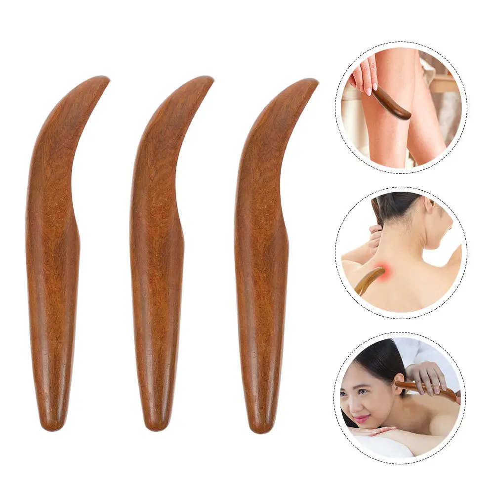 

3 шт., палочки для акупунктурных точек для пальцев, светло-коричневые благовония, дерево для массажа всего тела, способствующие кровообращение, снимают усталость