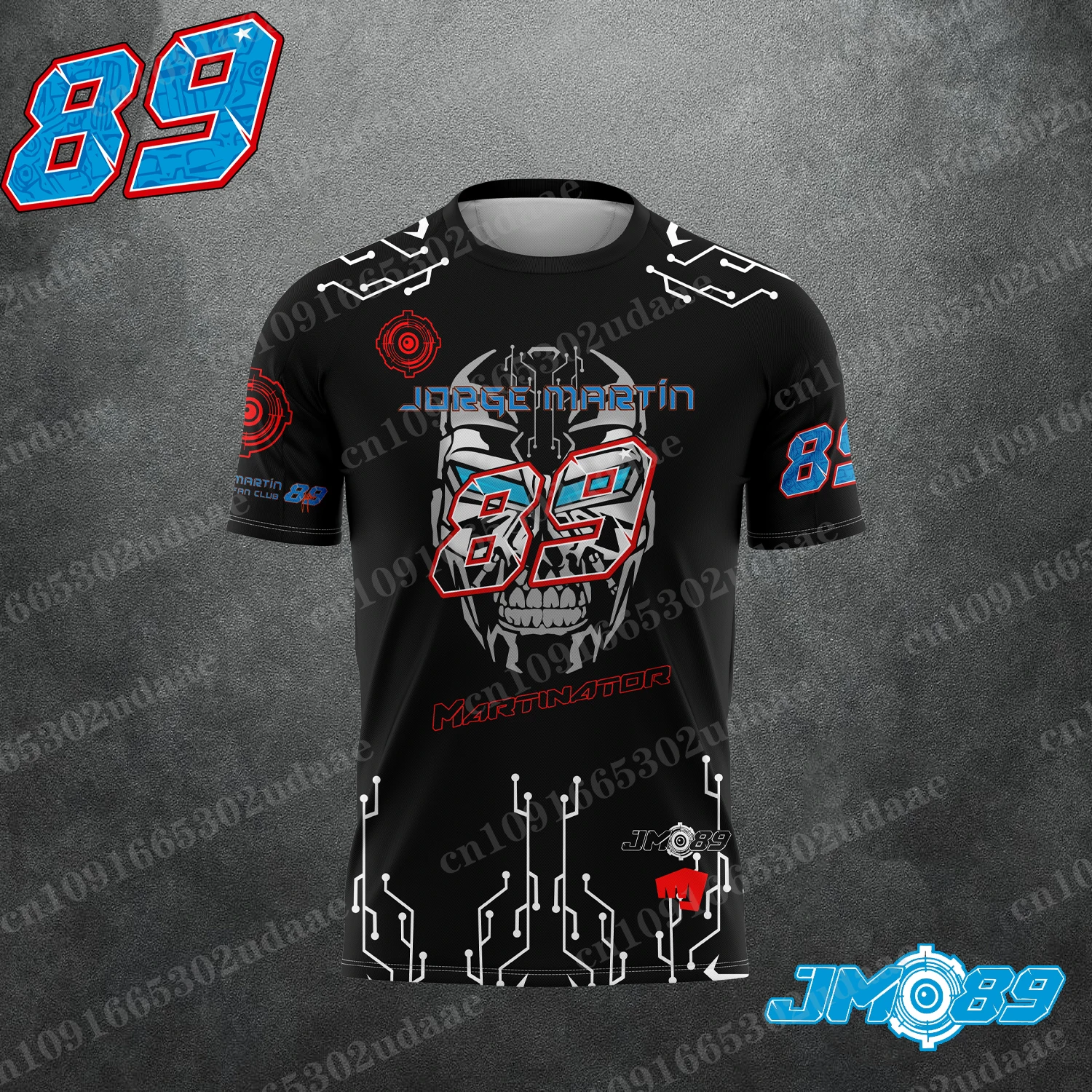 2024 New Motorcycle Lovers Rider No. 89 Jorge Martín Fan Summer Men's Athleisure Sports Breathable T-Shirt Supporter Suit