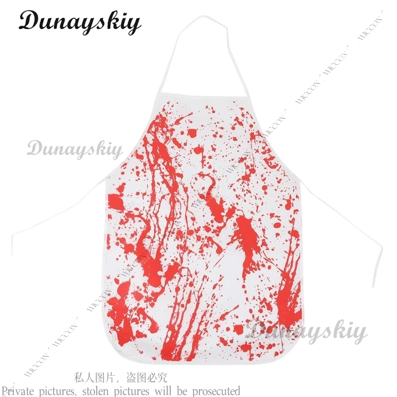 Krwawy fartuch Halloween na imprezę Cosplay kobieta mężczyzna fartuch straszny kostium krwawy rzeźnik imitacja krwi fartuch odgrywanie ról zabawny