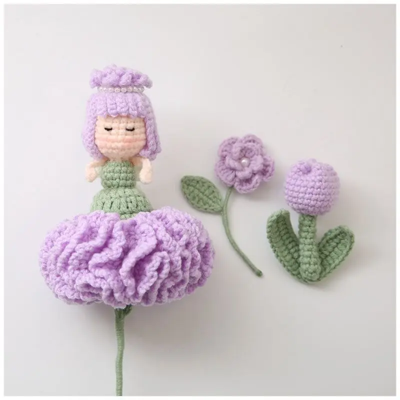 

Muia Handmade DIY Knitting Material Kit Medium Fine Yarn Bouquet for Girlfriend Creative Crt Fairy Transformation Gift Box