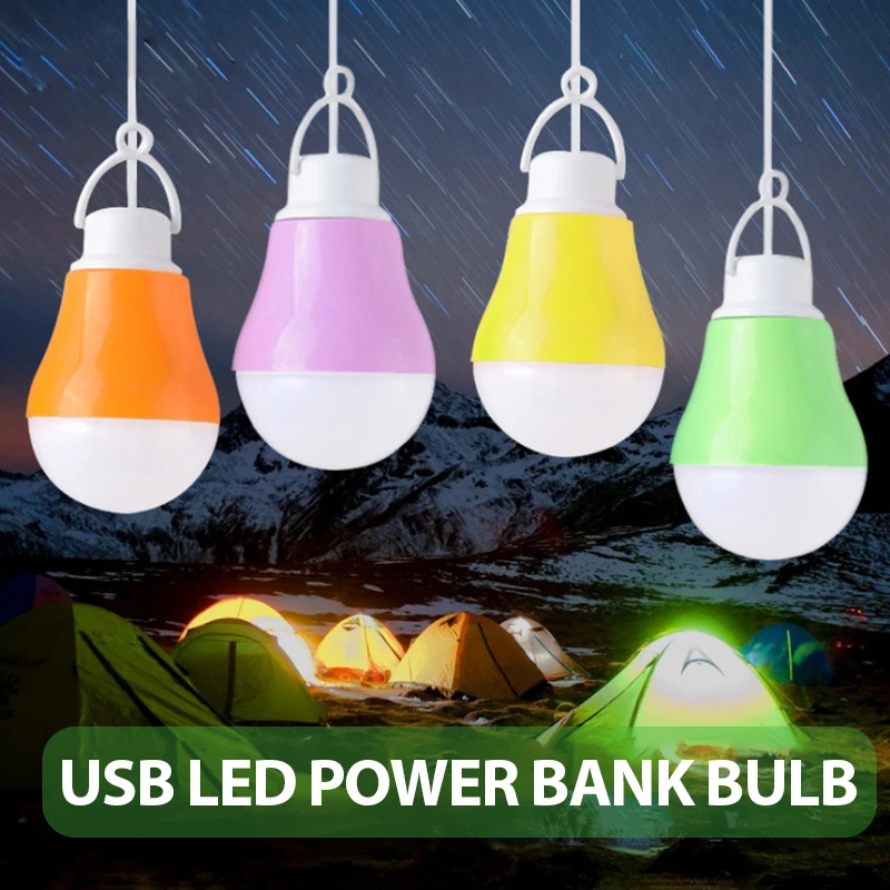 LED Book Light Reading Lamp USB LED Bulb 5W Portable Camping Lamp DC 5V LED Lantern Light Outdoor Emergency Lighting With Hook