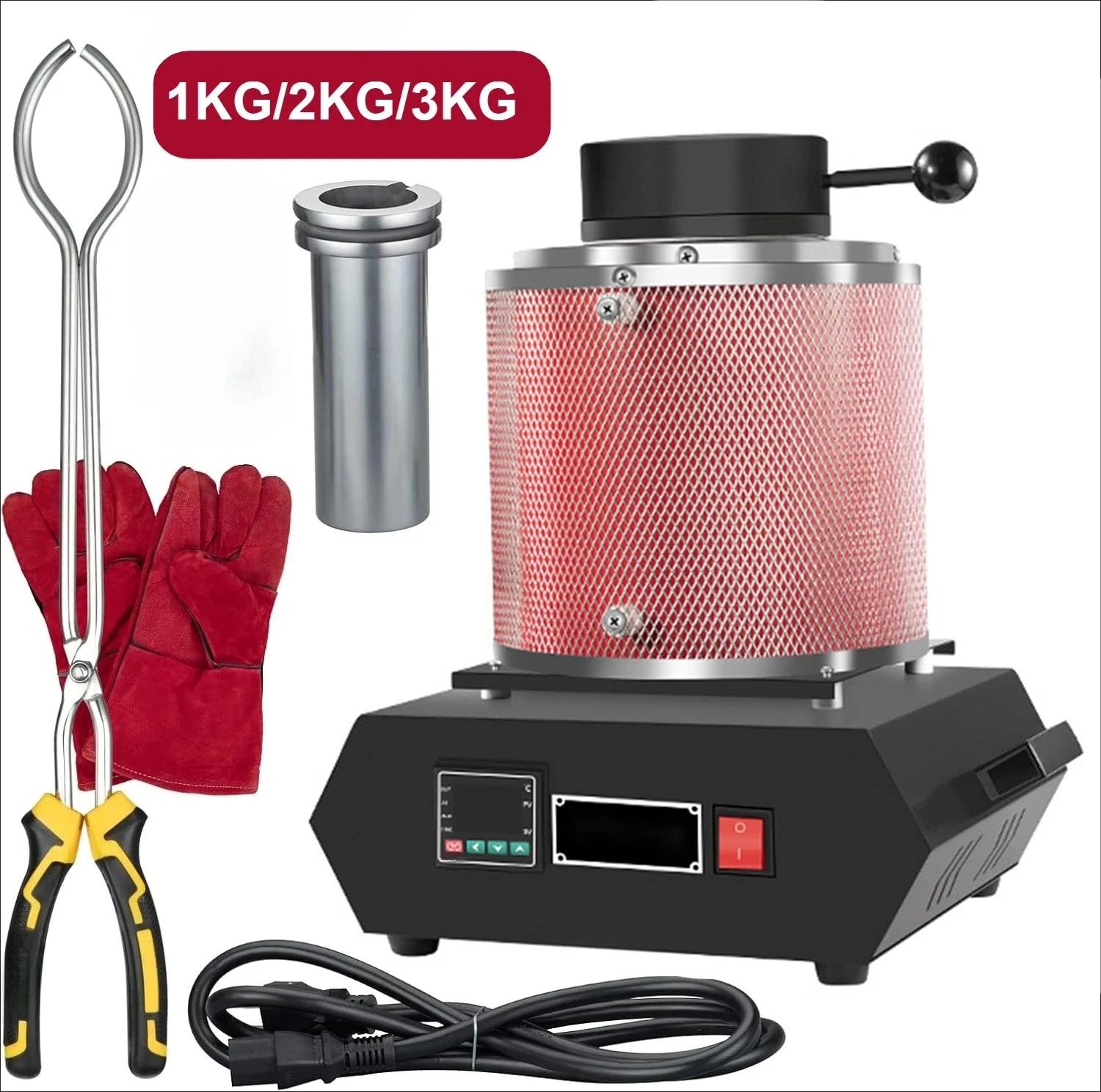 1/2/3KG Digital Gold Melting Furnace Set Refining Precious Metal Silver Jewelry Casting Tool Gold Copper Aluminum Jewelry Tools