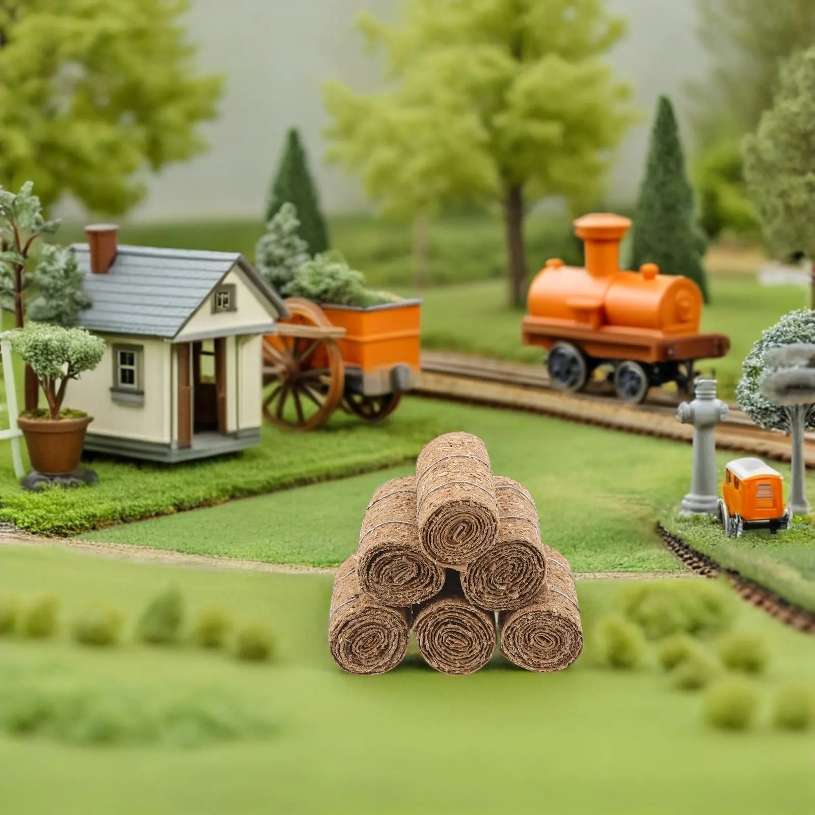 Miniature Artificial Hay Bales 12 Piece Realistic Straw Decor for Dollhouse Farm Harvest Crafts