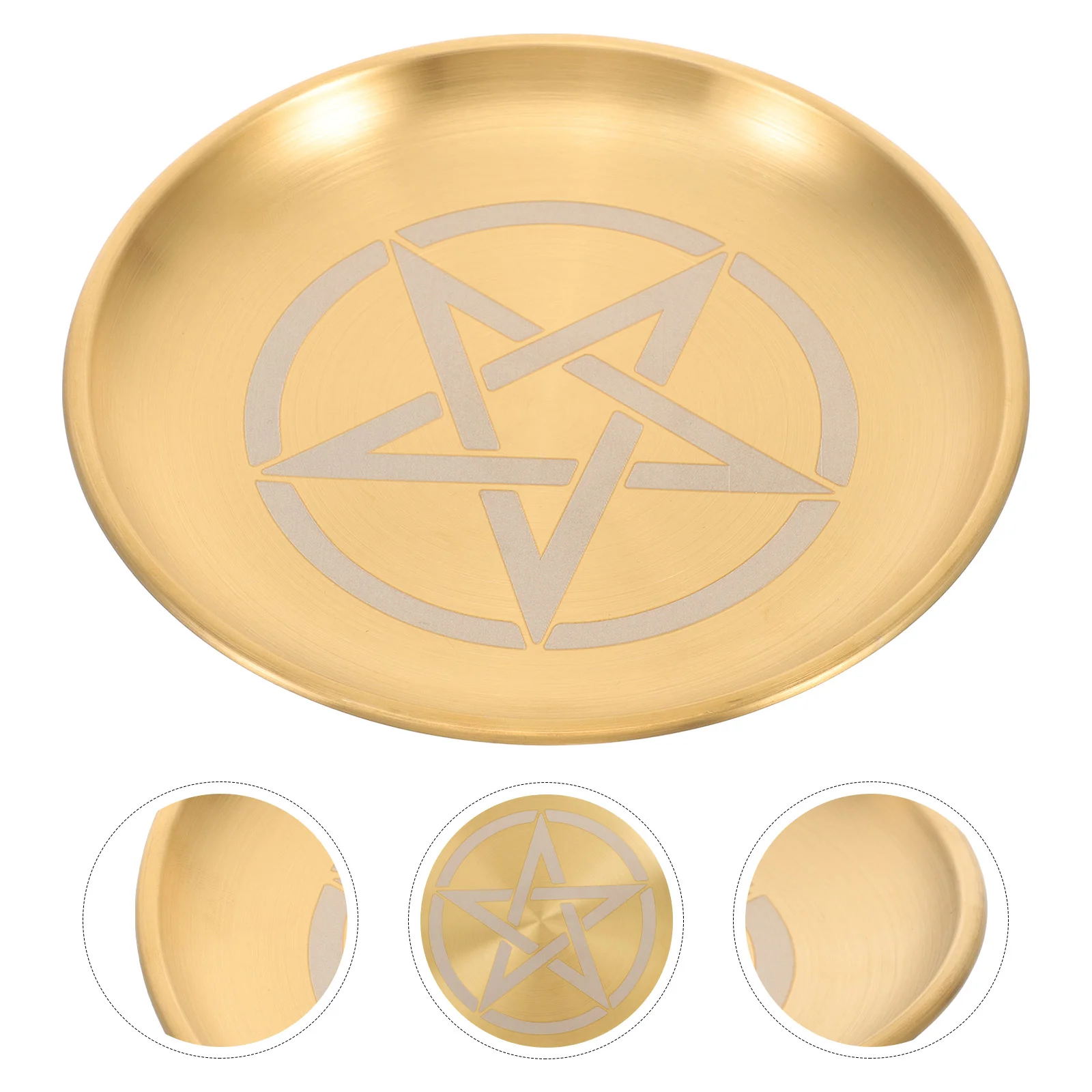 

Trays Props Jewelry Decorative Plate Stainless Steel Pentagram Altar Holder