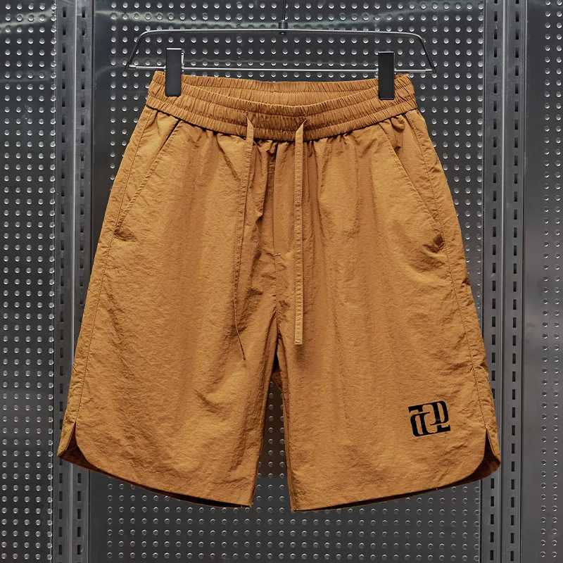 Quick Dry Ice Silk Men's Shorts Casual Lightweight Summer Workwear Loose Fit American Style Five-Quarter Length Straight Leg