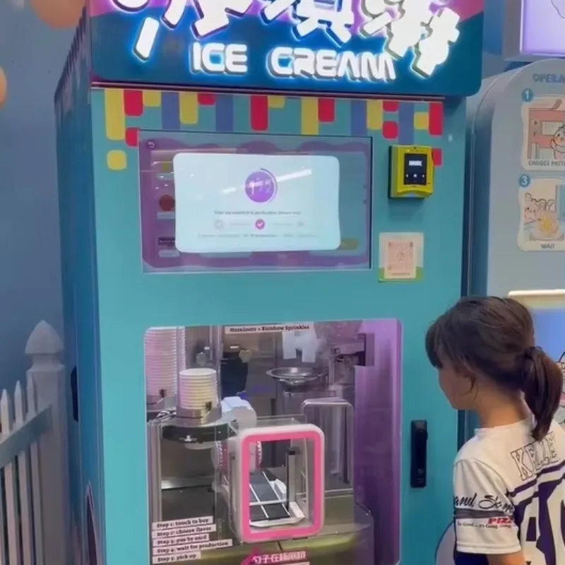 Automatic Ice Cream Making Machine Widely Using Smoothies Making Ice Cream Commercial Cocktail Slush Ice Vending Machine Poland