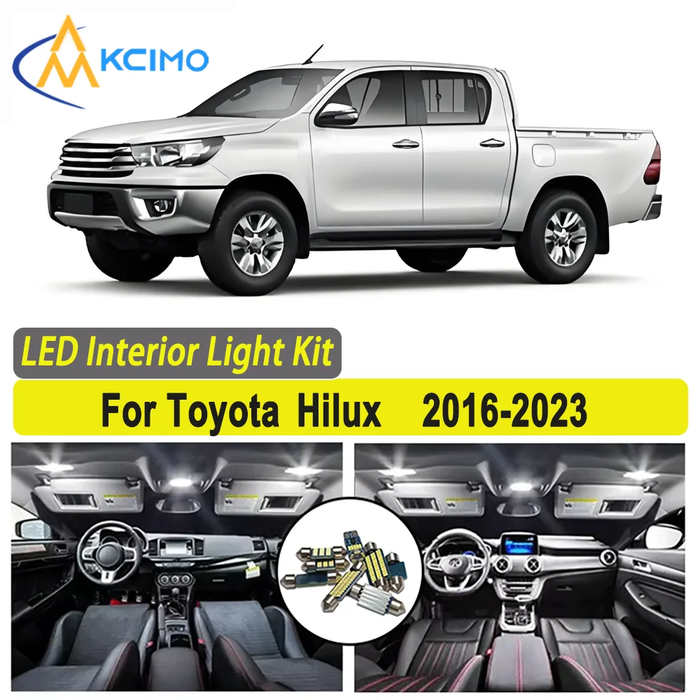 

Kcimo LED For Toyota Hilux (2016-2023) Premium Bright LED Interior Dome Map Trunk Light Kit Car Led Canbus Lamps New Car LED