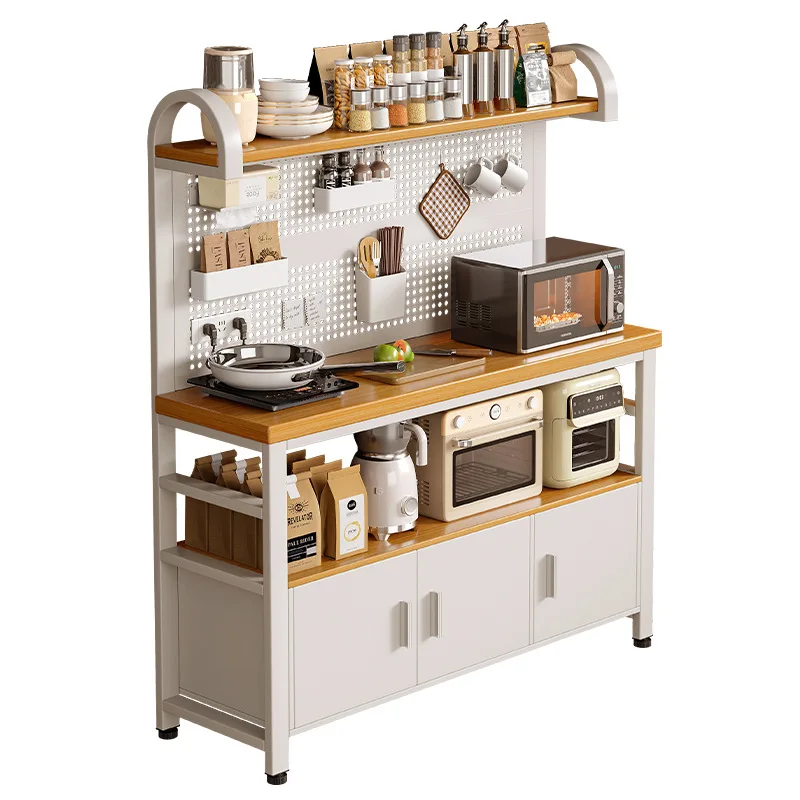 Household floor-to-ceiling integrated wall multi-layer workbench storage shelves storage cabinets