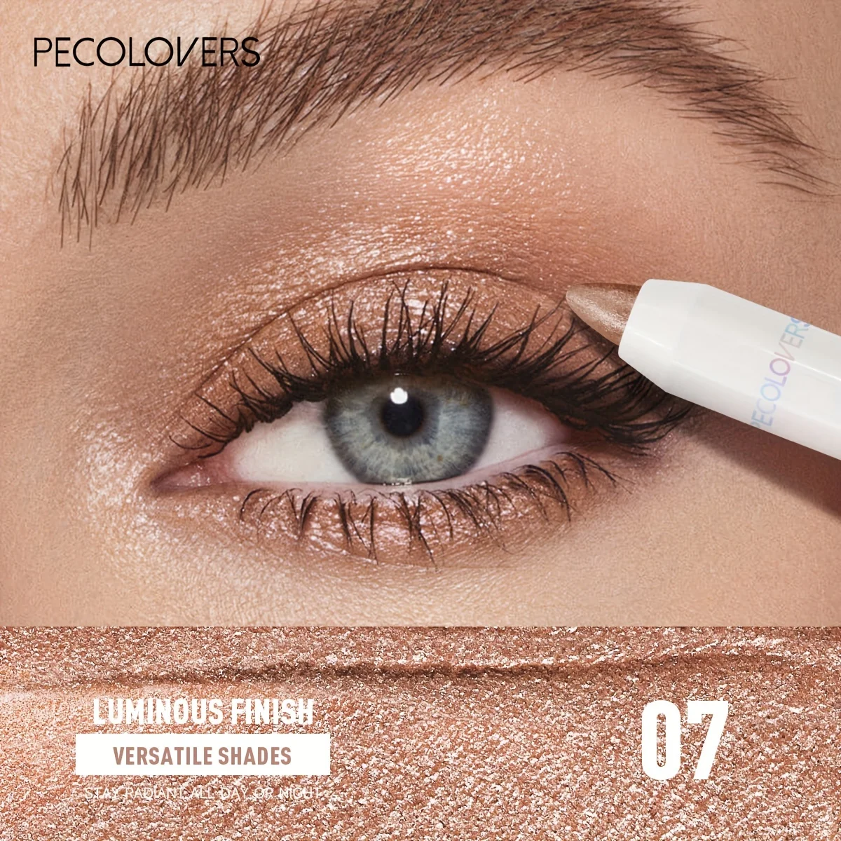 1PC Waterdichte Oogschaduw Sticks Langdurige Hoog Gepigmenteerde Shimmer Glitter En Mat Neutraal Bruin Oogschaduw Potlood Krijt