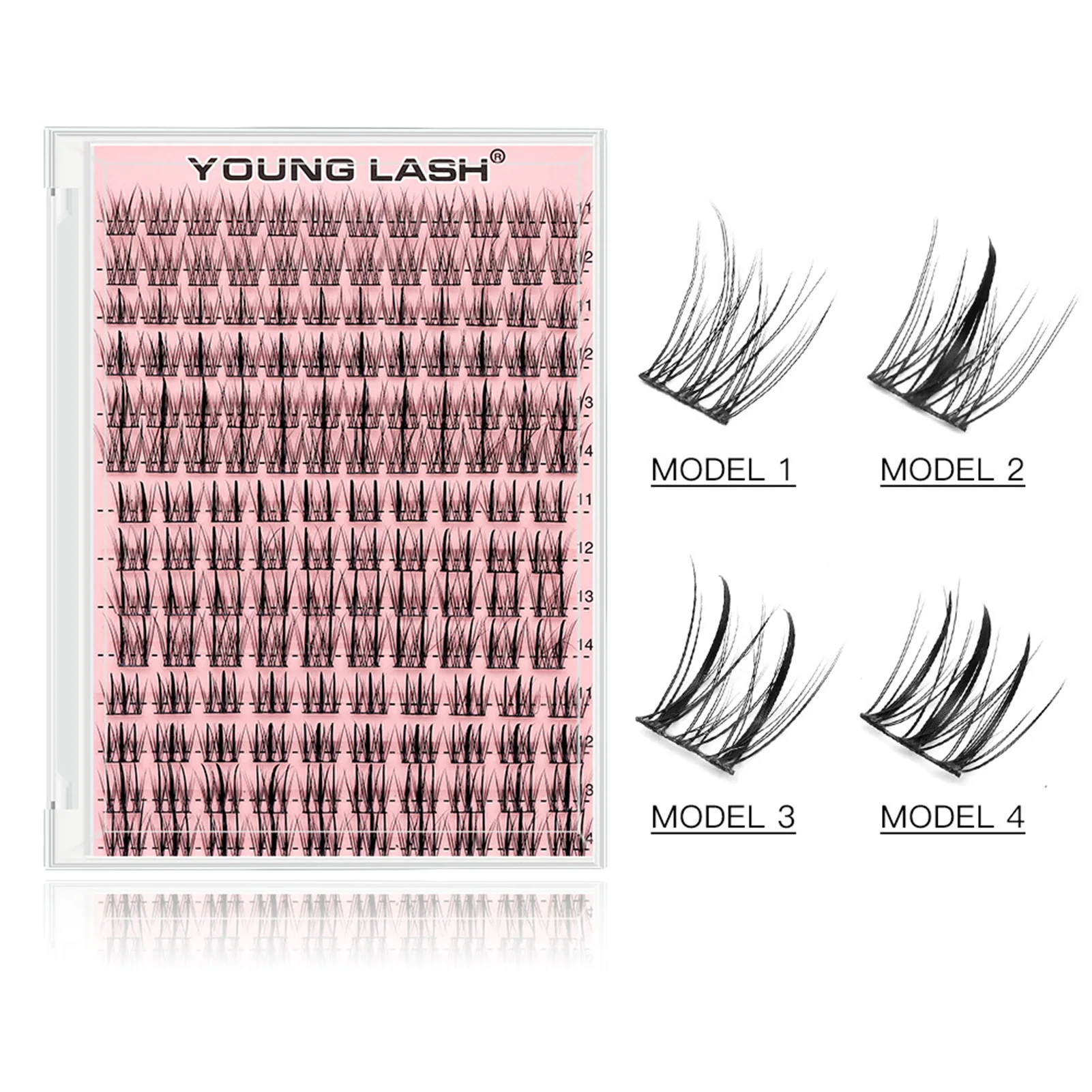 Pestañas postizas de visón con volumen 20D, Base de unión térmica, extensión de pestañas para mujeres, diseño de borde de cola de pez para maquillaje de ojos espectacular