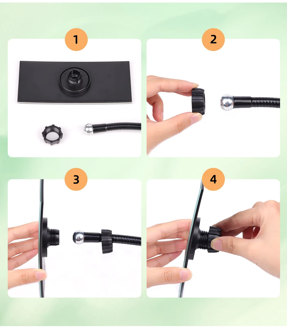 Clip On Schreibtisch Büro Schminkspiegel 360° ° Rotation/HD-Kosmetikspiegel, flexibler Clip-on-Spiegel zum Pfropfen von Wimpernverlängerungen – Detail 5