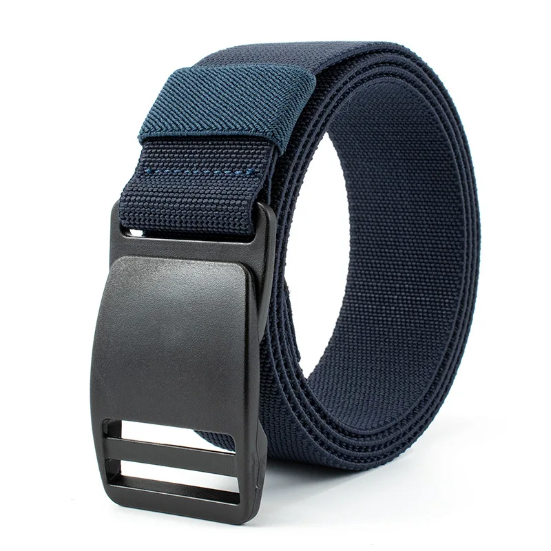 130Cm Plastic Gesp Nylon Canvas Riem Mannen Vrouwen Nylon Riem Buiten Metaalvrij Militair Tactisch Heupgordel Luchthavenvriendelijk