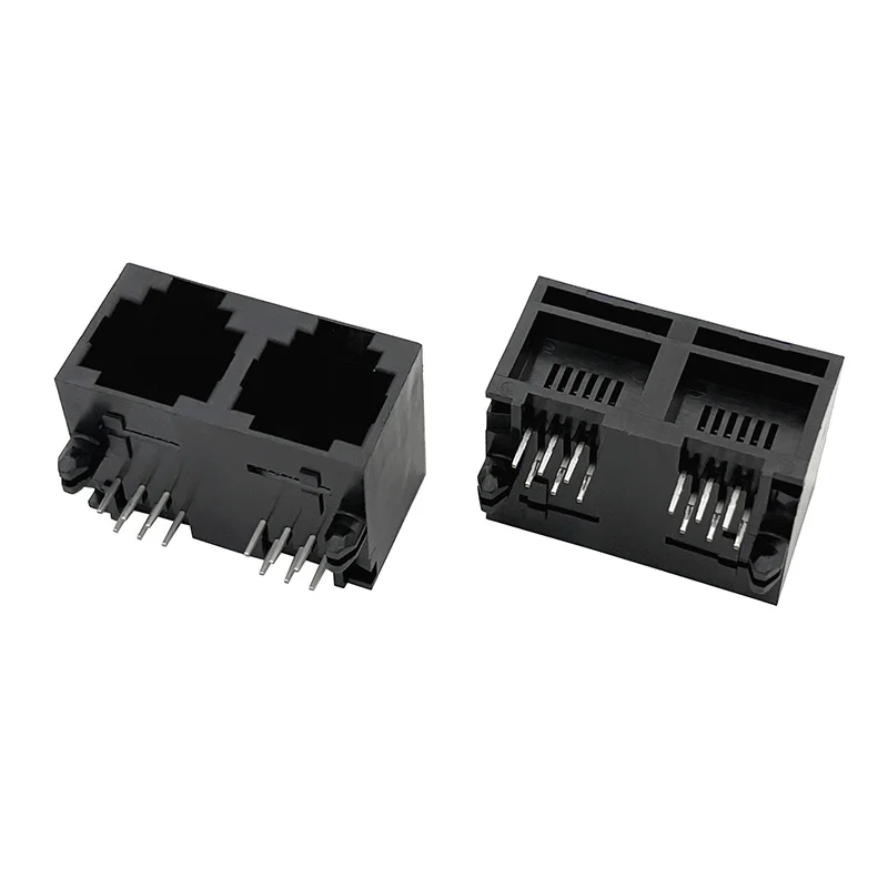 10PCS 5521-A socket 6P6C single-port upright RJ11 network communication connector 1×2 twin-cores