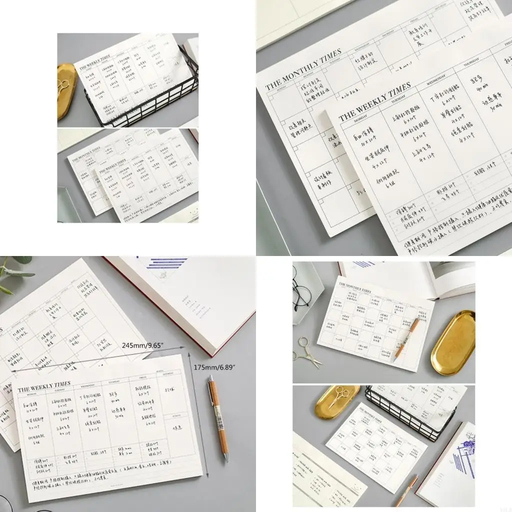 Y5LB Smooth Writing Weekly Planner Notepad Monthly Planner Notebook Quality Weekly Weekly Planner