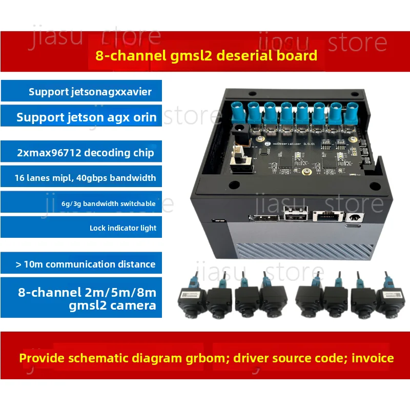 

8-канальная плата отключения GMSL Max96712 поддерживает IMX390 и другие. Серийная камера Jetson Orin