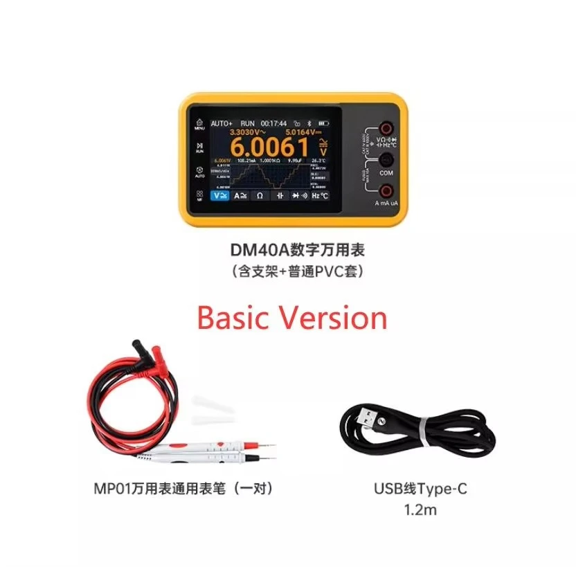 DM40 Digital Multimeter 4.5-digit Oscilloscope Signal Generator 3-in-1 Handheld Universal Meter