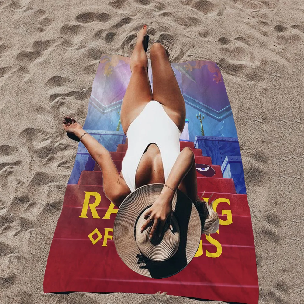 R-Ranking Of Kings Microfiber Beach Towel Absorbent Quick Dry Soft Yoga Swimming Resort Mountain Climbing Towel