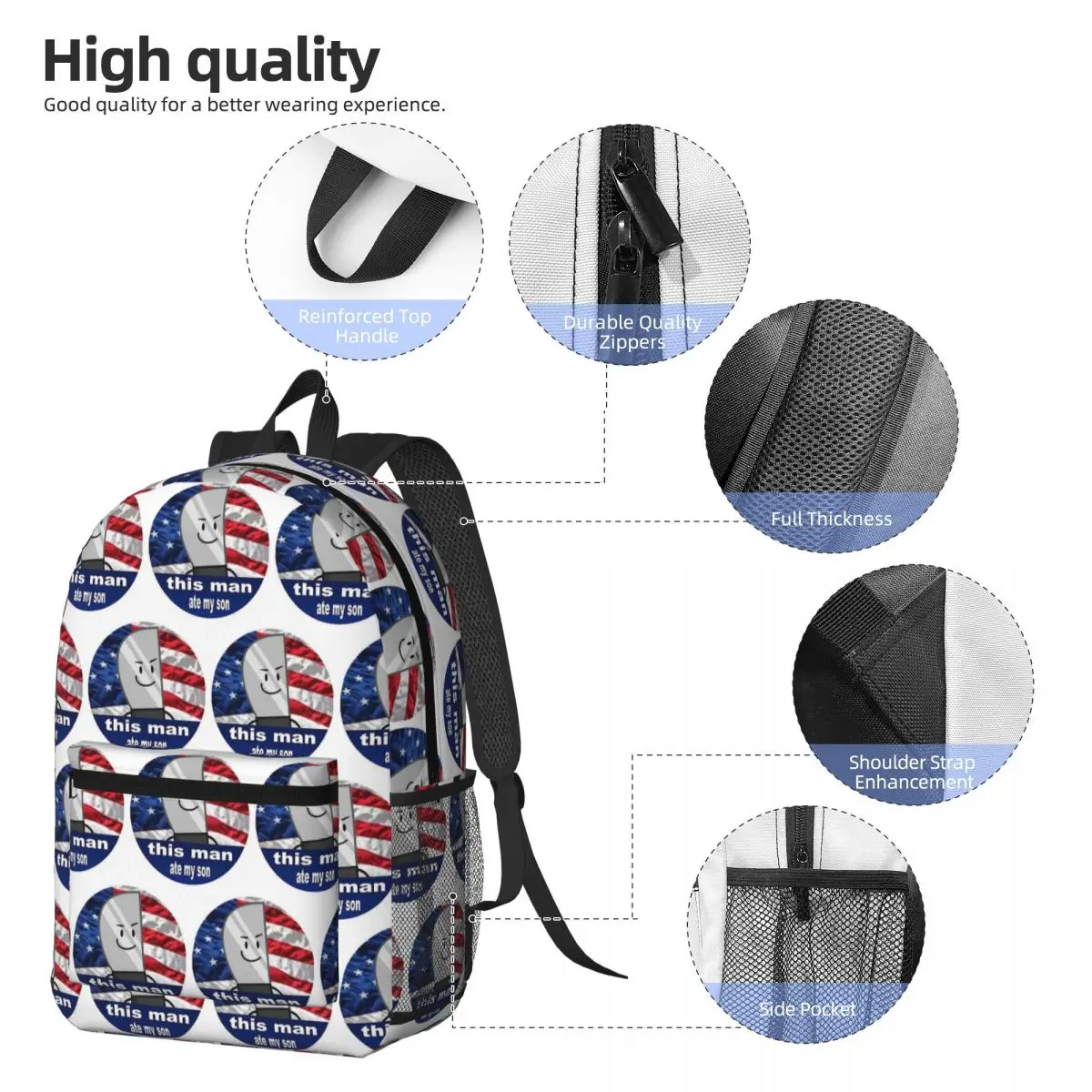 Inanimate Insanity Knife This Man Ate My So Backpack Daypack Large Capacity BookBag School Bag Shoulder Bags for Men Women