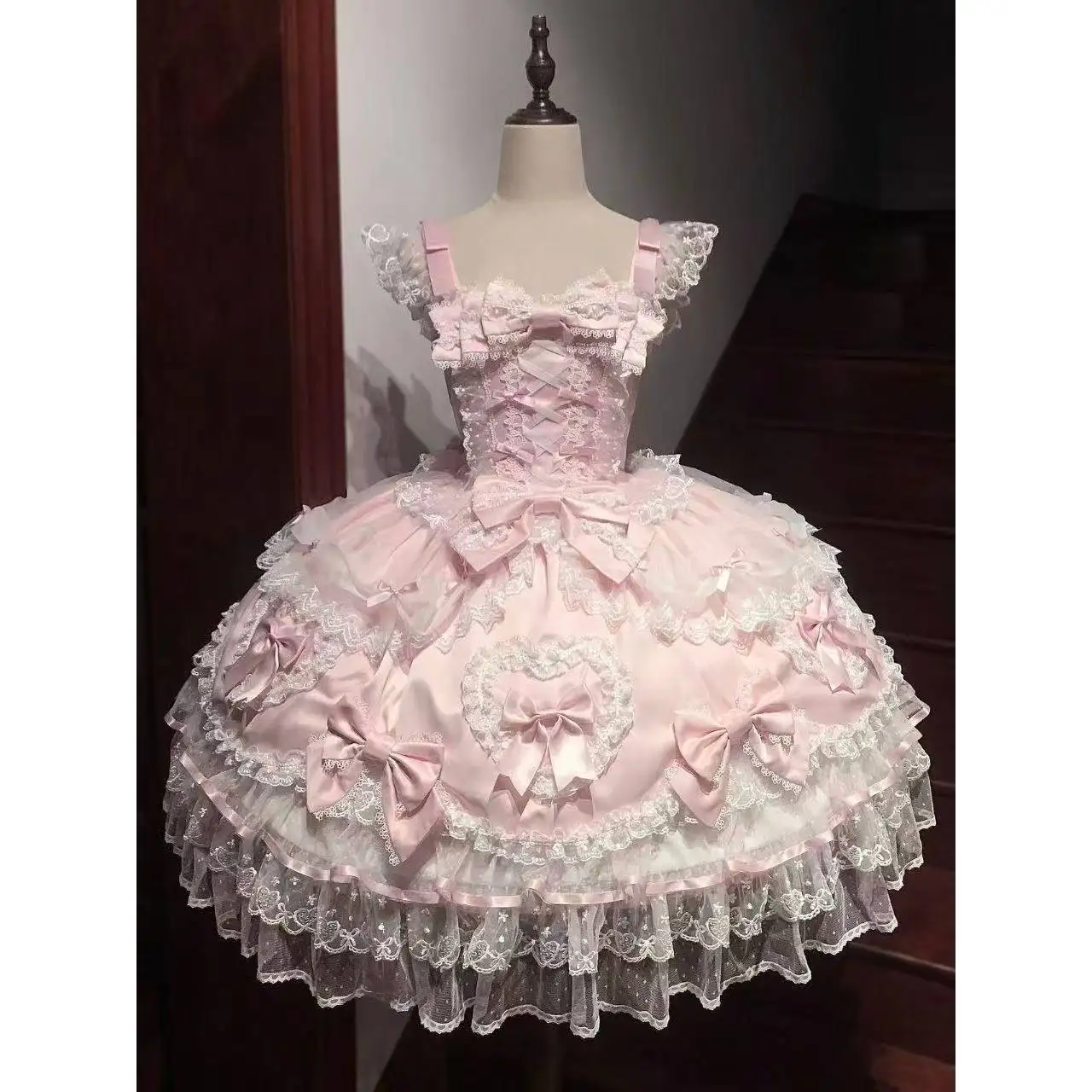 Cosplay-Kleidung Mädchen Vintage Elegantes Festtagskleid 2026 Sommer Lolita Trägerkleid Japanischer Süßer Kawaii-Stil Y2K Spitze