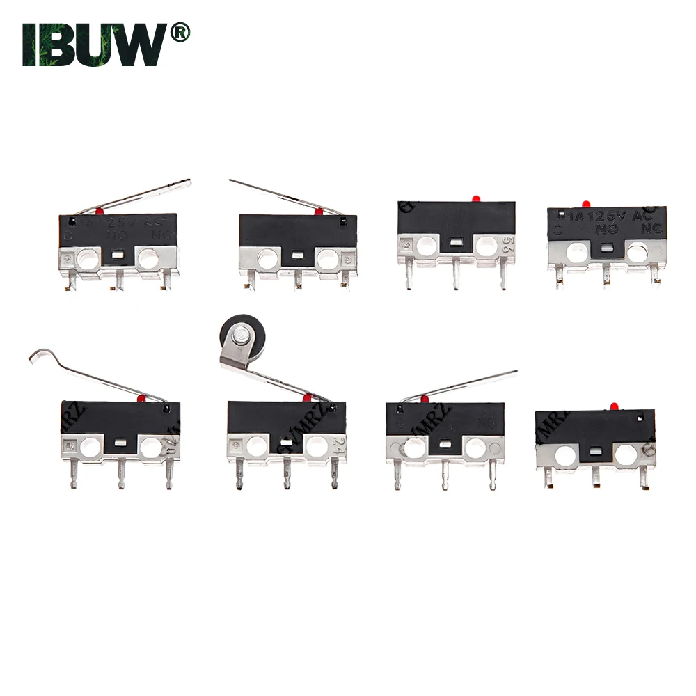 10PCS 12X6X6MM Micro Limit Switch Momentary Push Button Switch AC Mouse Switch 3Pins Long Handle Roller Lever Arm SPDT 1A 125V