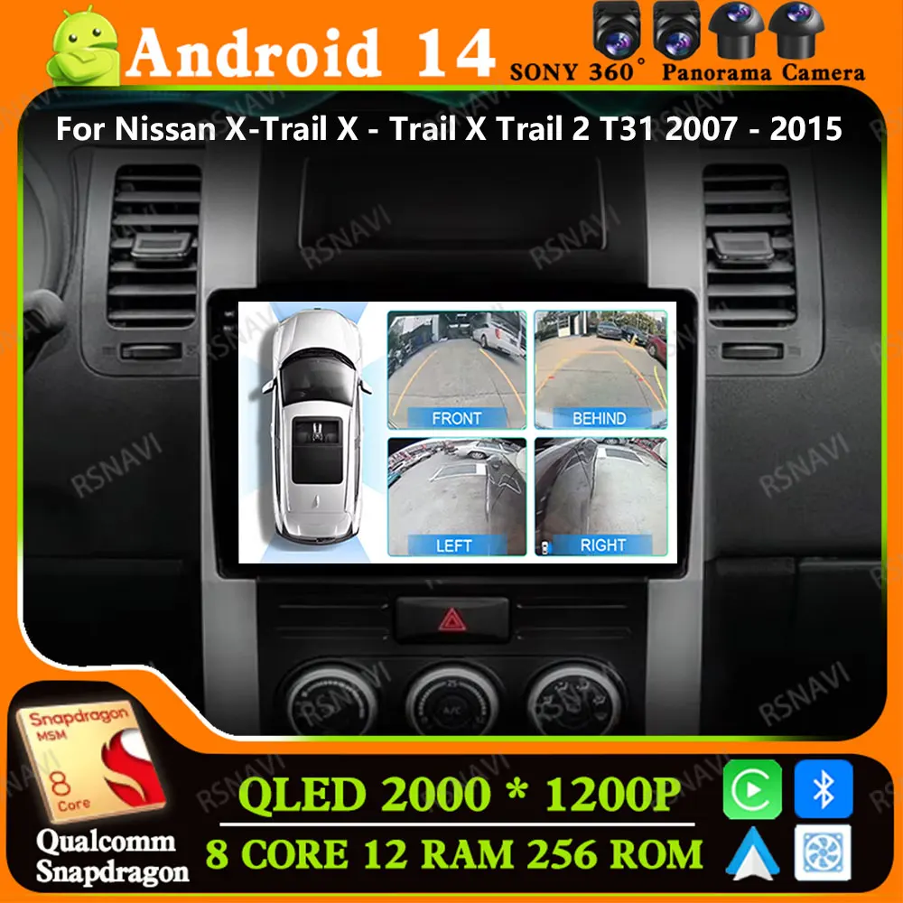 Andoird 14 Car Radio For Nissan X-Trail X - Trail X Trail 2 T31 2007 - 2015 Multimedia Viedo Player DVD GPS BT 4G LTE Navigation