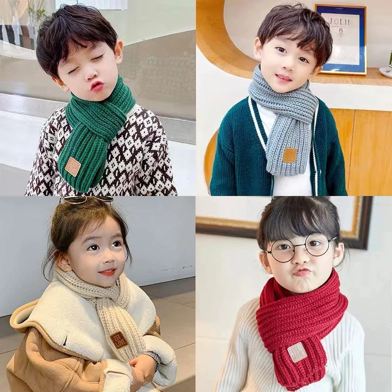 2022 Autumn and Winter Children Cute Soft Scarf Baby Sweet Scarf Boys Girls Cotton Warm Windproof Triangle Scarf Kids Gift