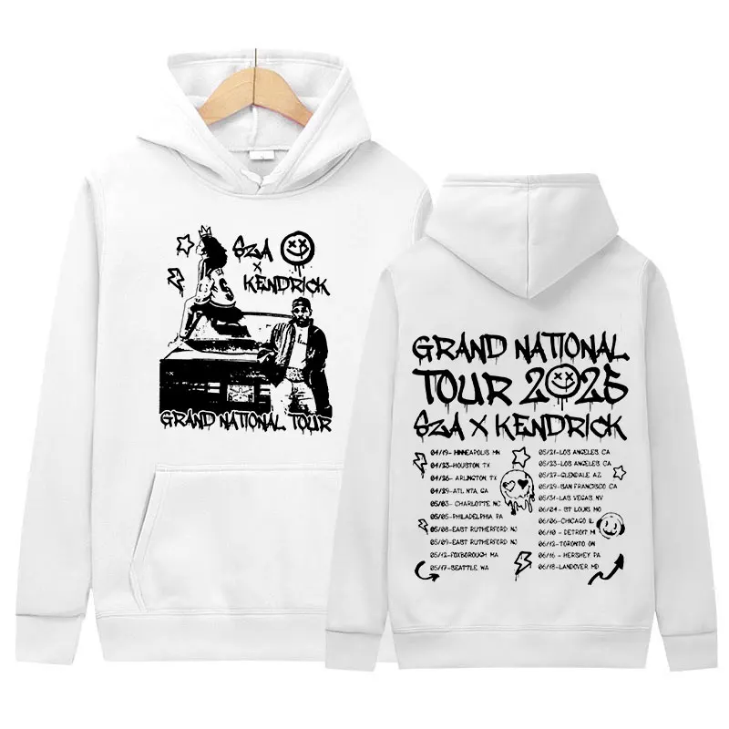 Kendrick & Sza Grand National Tour 2025 New Hoodie Unisex Hip Hop Retro Pullover Sweatshirt Men Fashion Clothing Oversized Hoody