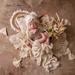 Newborn baby photo props vintage style lace hat pillow floral headband