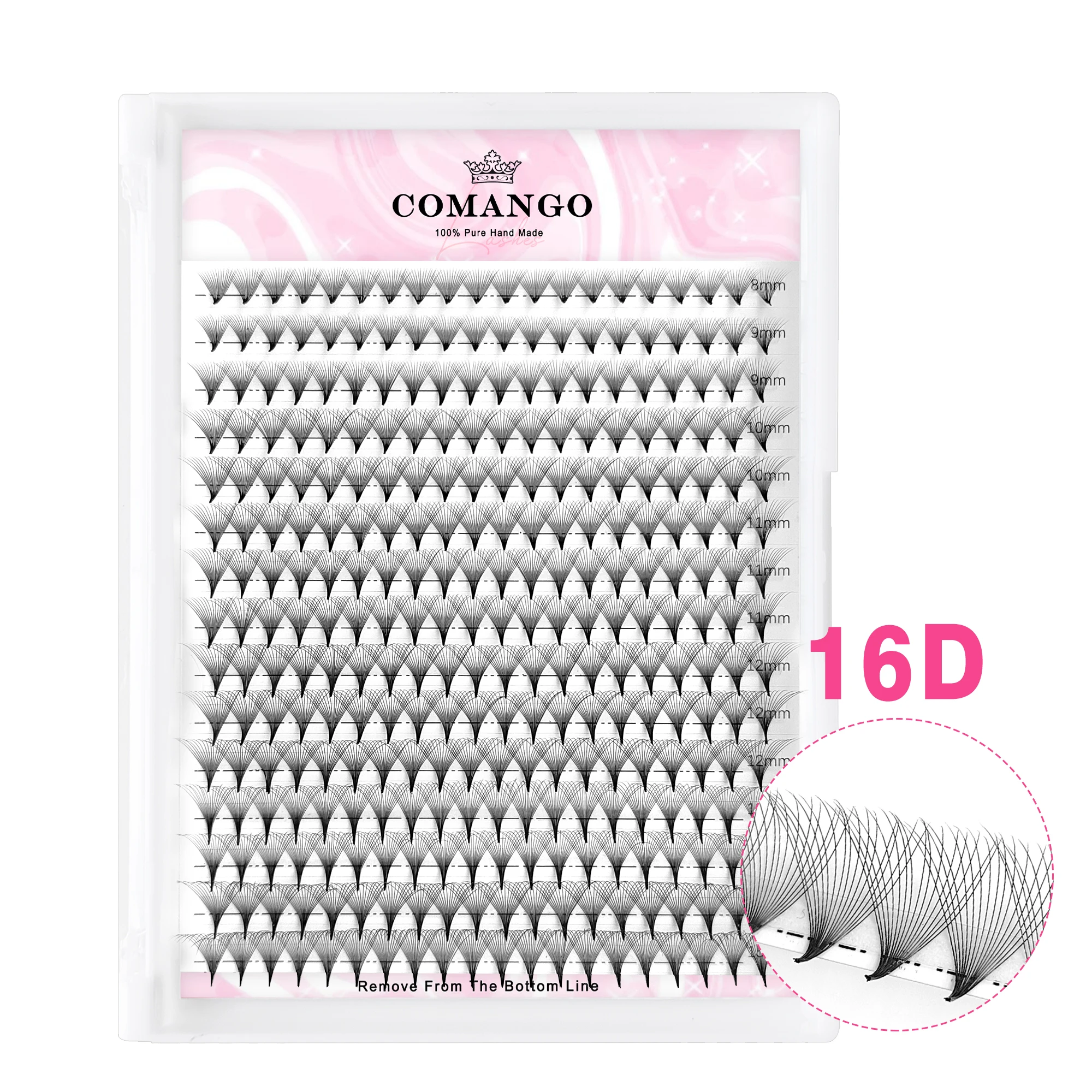 CoMango 120/300 Fans Vorgefertigte Volumenfächer Wispy Mink Pointy Base Wimpernverlängerung 3D/6D/10D/12D/14D/16D Importiertes Material PBT