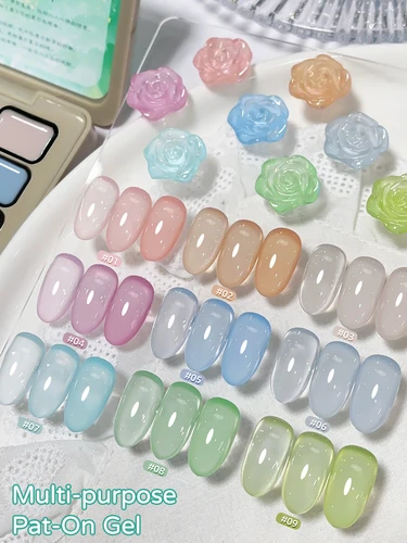 Imagen 2 del producto Pegamento de palmaditas de 9 colores, mancha enlatada de alta saturación, pegamento de esmalte de uñas semisólido Popular, salón de uñas para manicura Diy