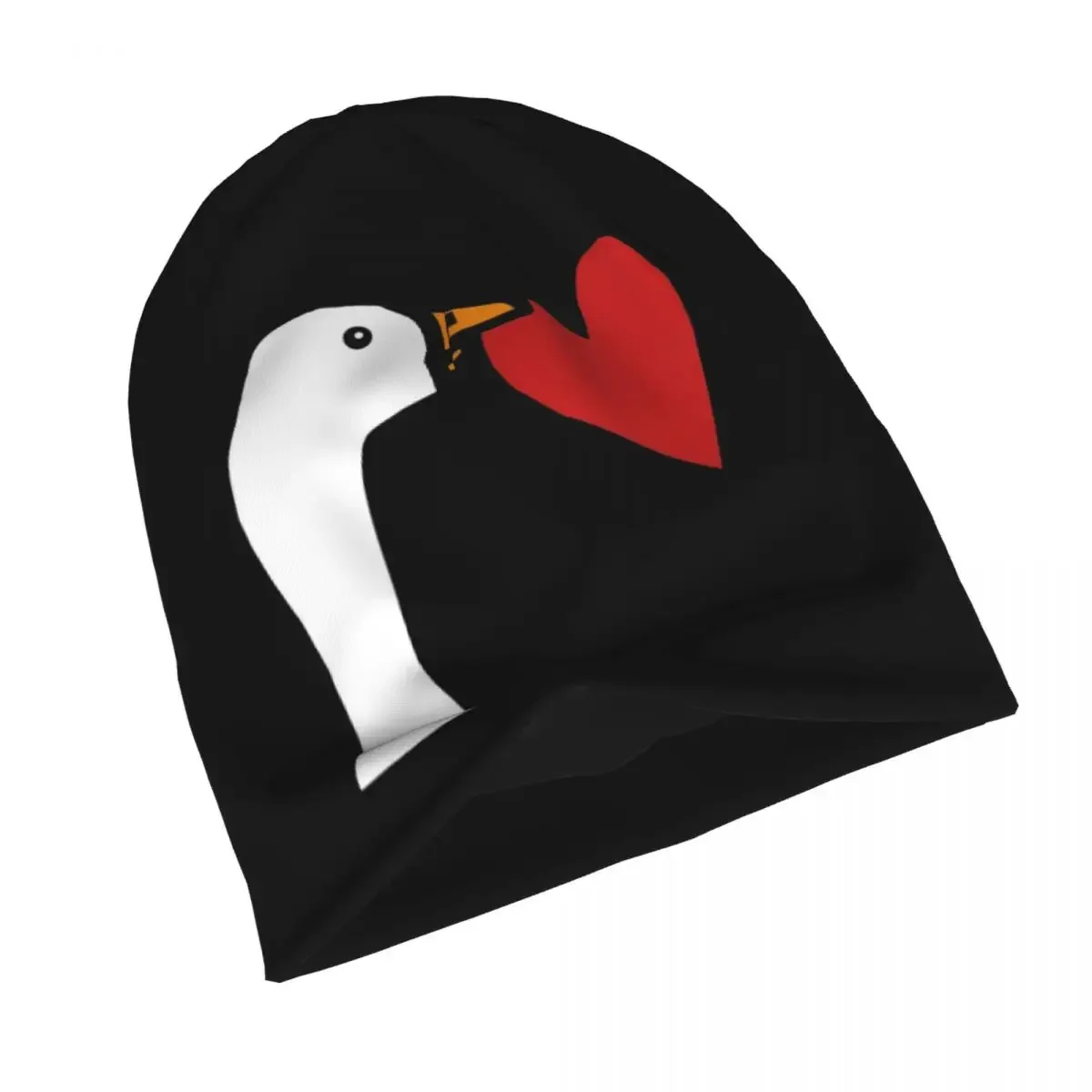 Unisex Funny Goose Stealing A Heart Skullies Beanies Accessories Valentines Day Bonnet Knitting Hats Unique Design Warm Hats image 3