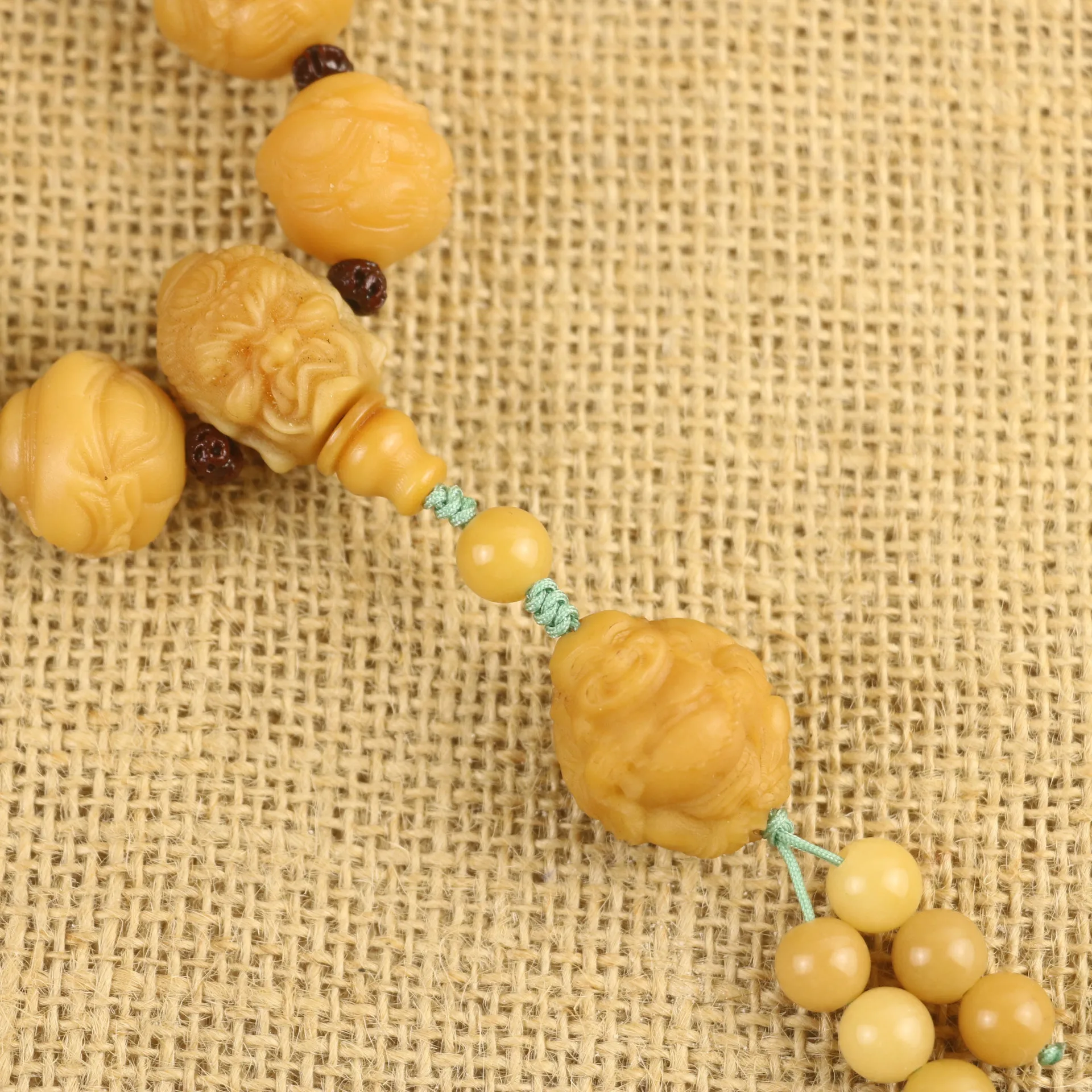 Natural Bodhi Root Beads Hand carved 18 Maitreya Buddha Tibetan Buddhist Mala Charm Rosary Bracelet Yoga Jewelry For Women Men