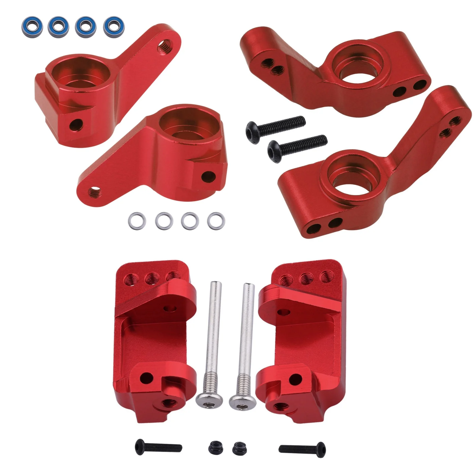 HobbyPark Caster Block Steering Blocks Stub Axle Carriers for Traxxas Slash Rustler Stampede Nitro Slash 3632 3736 3752 Red