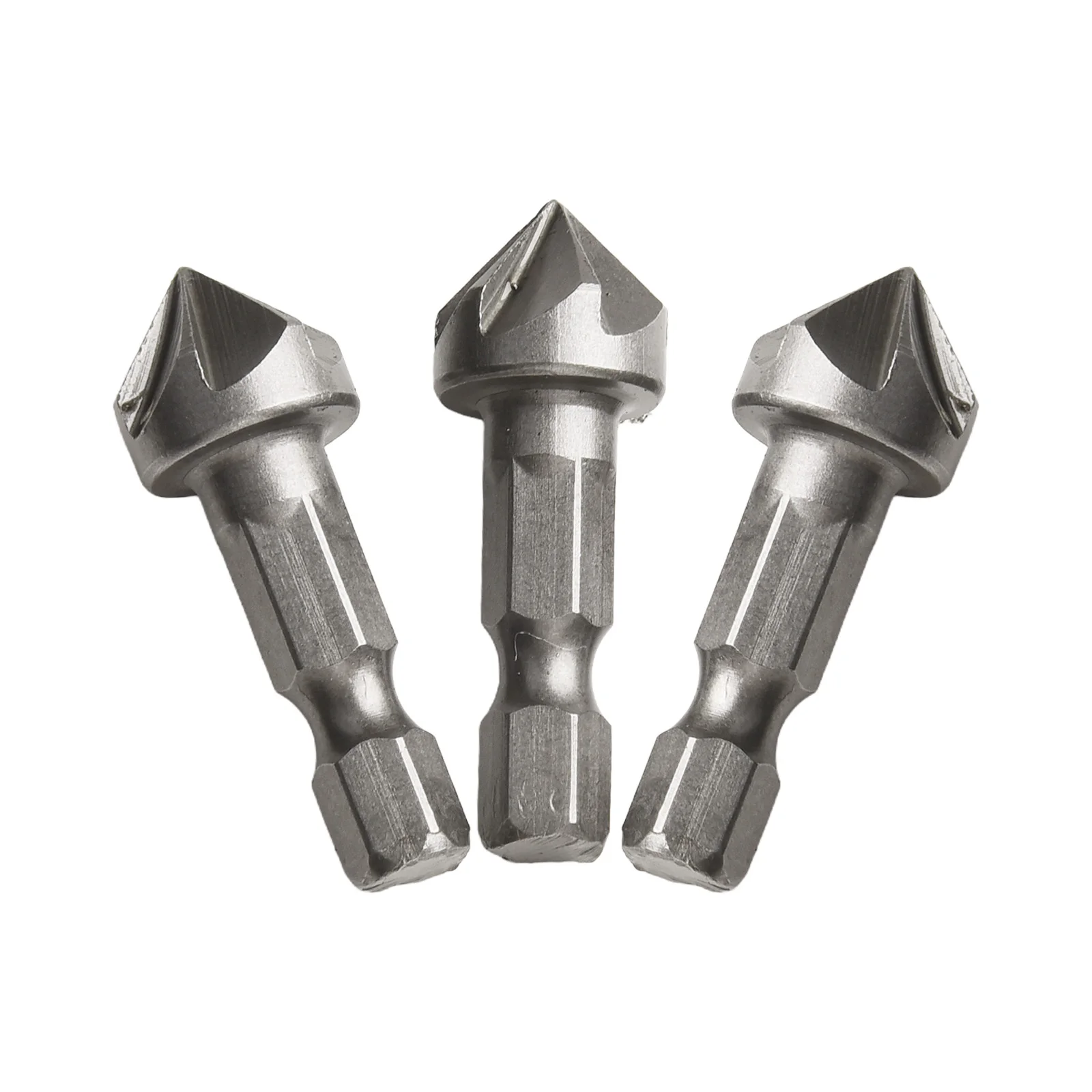 Сверло с 6 канавками для удаления заусенцев, деревообработка, быстрая резка, серебристый цвет, диаметр хвостовика 1/4 дюйма, размер 36*12,7 мм