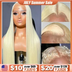 BEEOS 250% 34 cale 613 Blonde 13x6 HD Full Lace Frontal Human hair Wigs Straight Glueless 5x5 HD Lace Closure Wigs PrePlucked