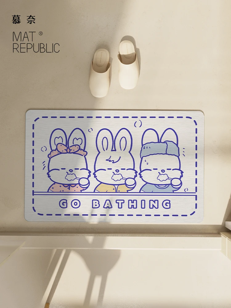 

Absorbent Cartoon Diaite Batoom Mat Entrance Door Mat Qui Dry Anti Slip Bath Room Mat Home Use Floor Rug