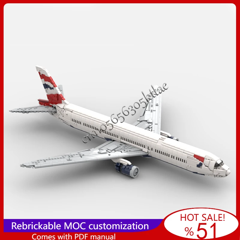 الطيران 777 300er اللوحات المرنة قابل للسحب الهبوط نموذج MOC بنة الطوب الإبداعية مجموعة لعبة هدايا عيد ميلاد الاطفال #4