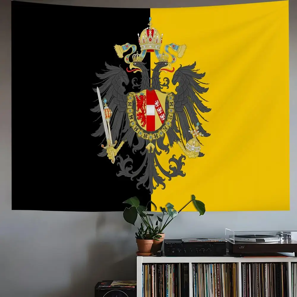 

Imperial Coat Arms Austria Empire Tapestry House Bedroom Living Bar Garden Microfiber Decoration Background Art Custom Banner