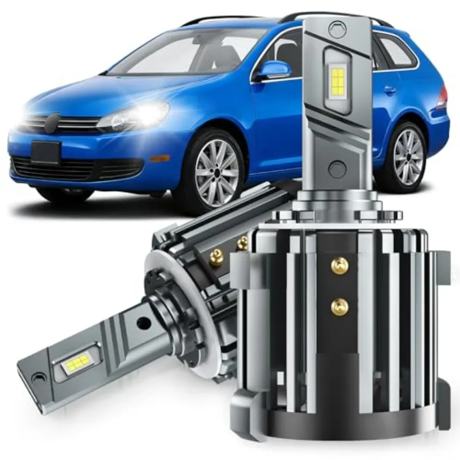 LED Lights Adapter Retainer Holder Specific Fit for VW Passat Golf GTI Jetta Ti-guan600% Brightness CSP Chip Plug and Play 100W