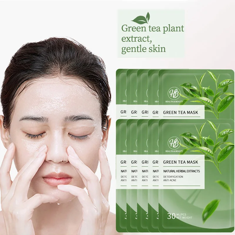 1pc Anti Acne Green Tea Patches Oil Control Pore Cleansing Moisturizing Skin Care Pimple Blackhead Remove Sheet Facial Mask