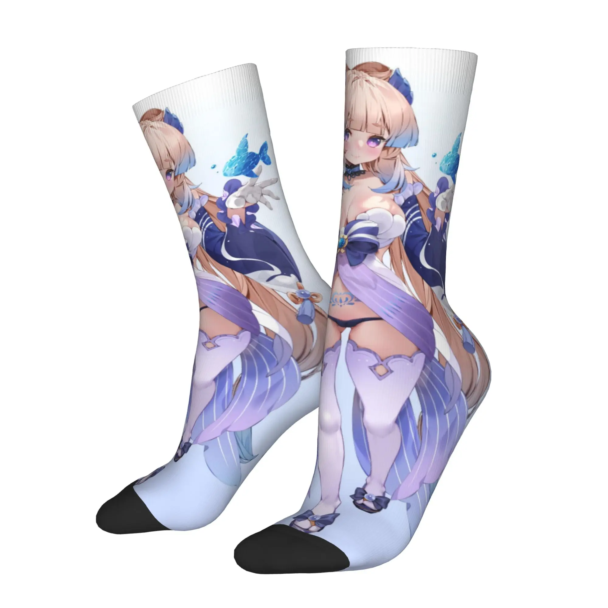 Japan Game T-Tenkafuma Anime  Men's Crew Socks Unisex Cute 3D Printed Comic Dress Socks