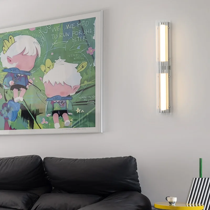 

Industrial wind wall lamp 2024 new bedroom bedside wall lamp long one-character living room sofa background wall lamp